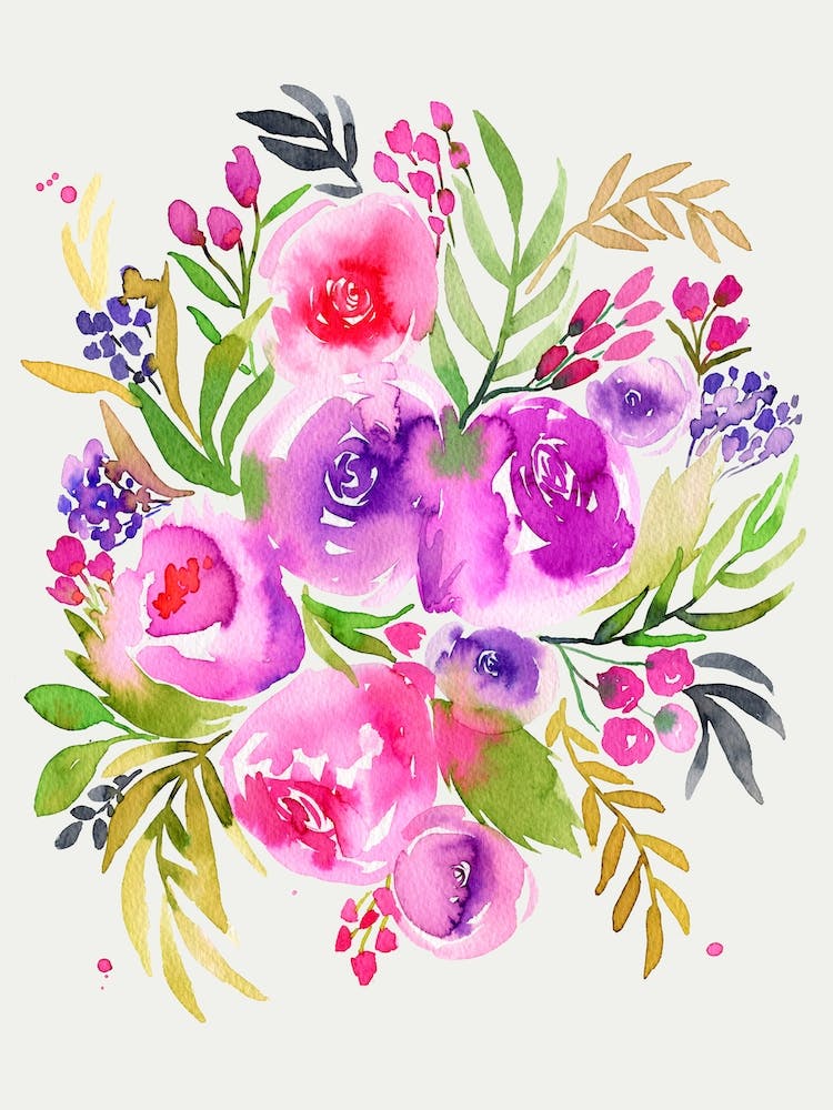 Flowers Bouquet Purple