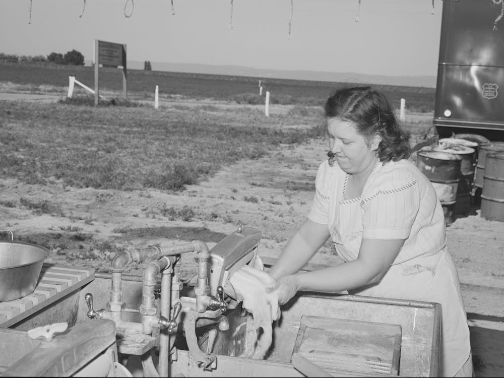 Laundry At The Fsa (Farm Security Administration) Migratory Labor Camp Mobile Unit, Wilder, Idaho, Power For