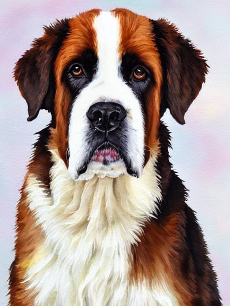 St Bernard 3 Watercolour Dog