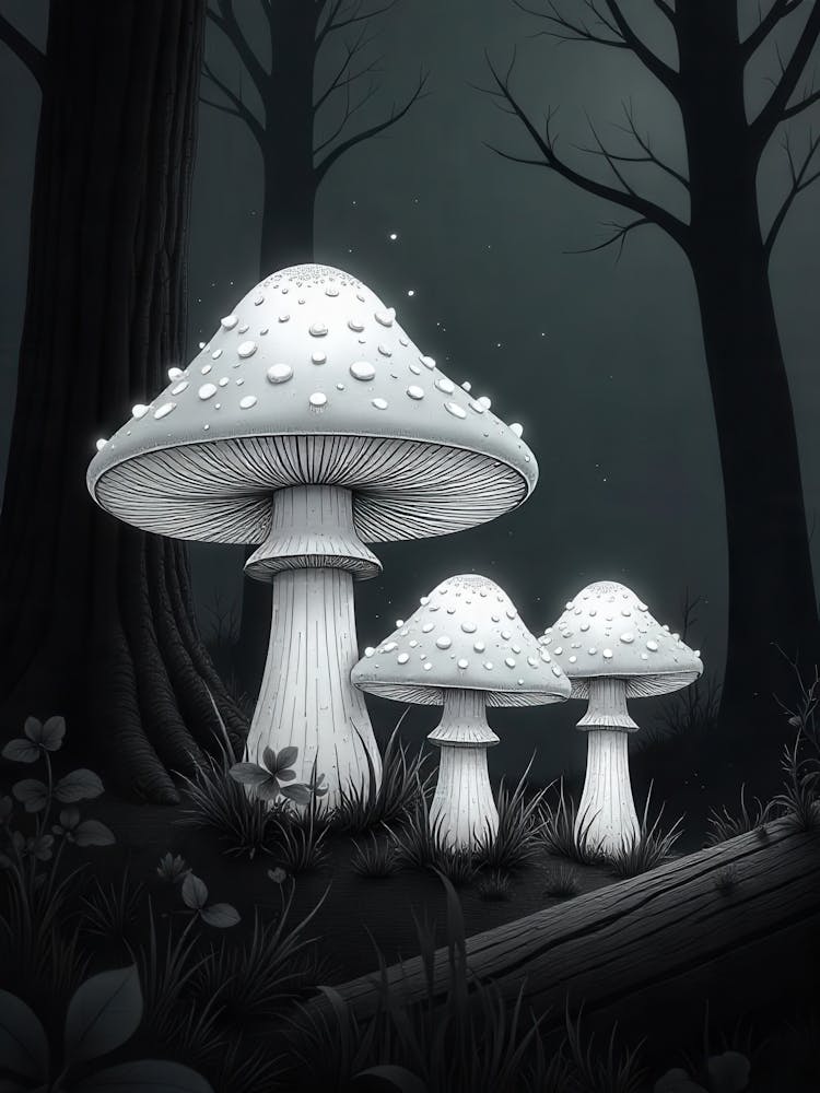 Mushrooms In The Woods 1