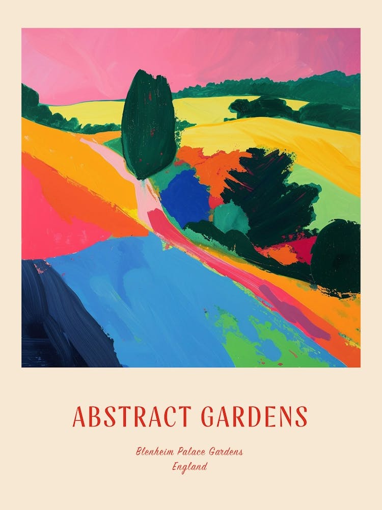 Colourful Gardens Blenheim Palace Gardens England 3 Red Poster