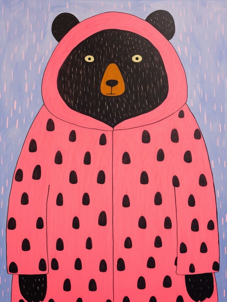 Pink Polka Dot Black Bear 3