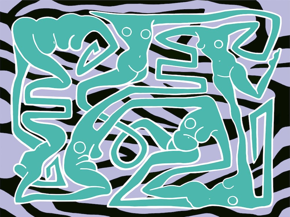 Ecstatic Red Light Turquoise