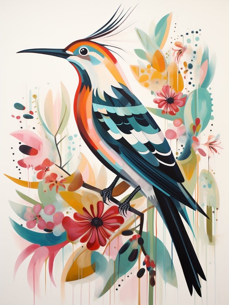 Bird Painting Collage Hoopoe 4