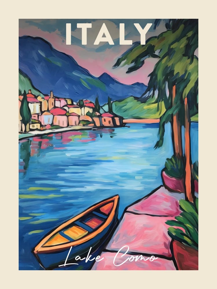 Lake Como Italy 6 Fauvist Painting  Travel Poster