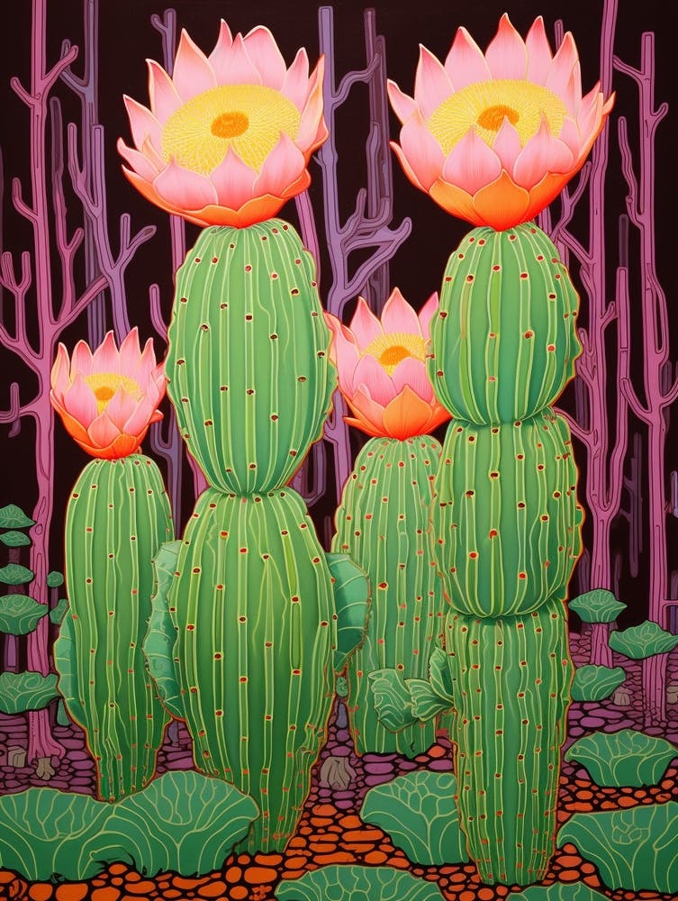 Mexican Style Cactus Illustration Notocactus Cactus 2