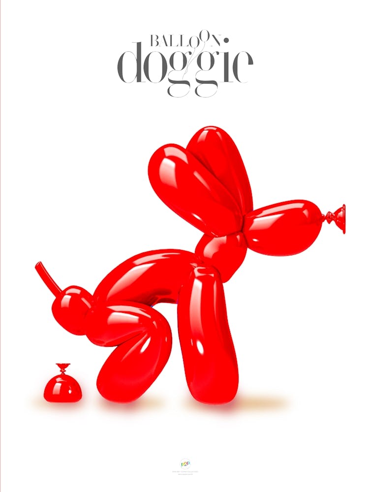 BALLOON DOGGIES SHITTING R| Digital art | Pop Art World 2025 This character was invented by someone who played with making figures with balloons. Suddenly, in his skillful hands appeared this little dog, today baptized by Pop Art World as Balloon Doggie. This artwork was created using Adobe Illustrator and Photoshop. The best of Pop Art images, now in digital replicas! Prints with bright colors, sharp images, and high resolution.