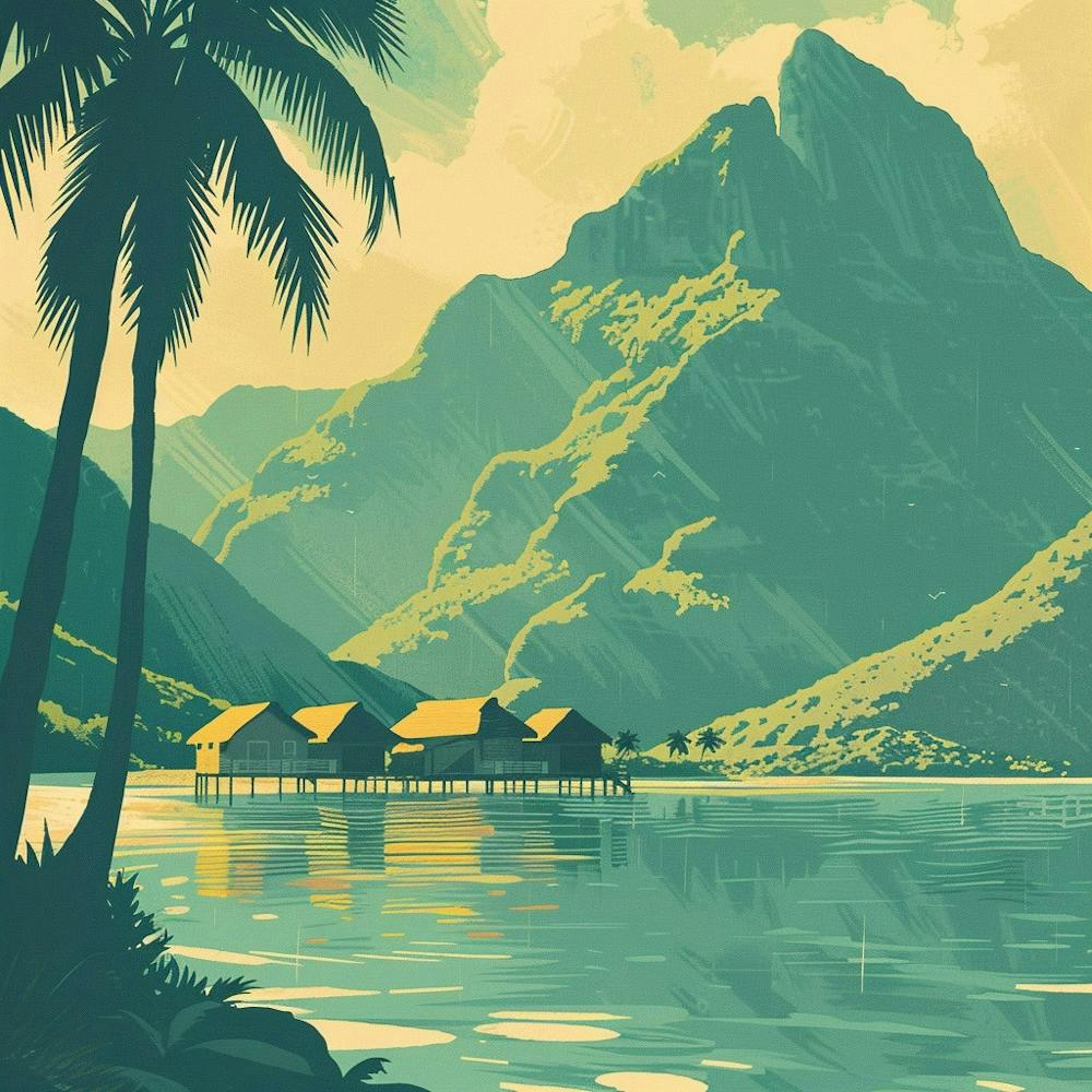 A Tahiti In French Polynesia Lofi Illustration 1720357037 3