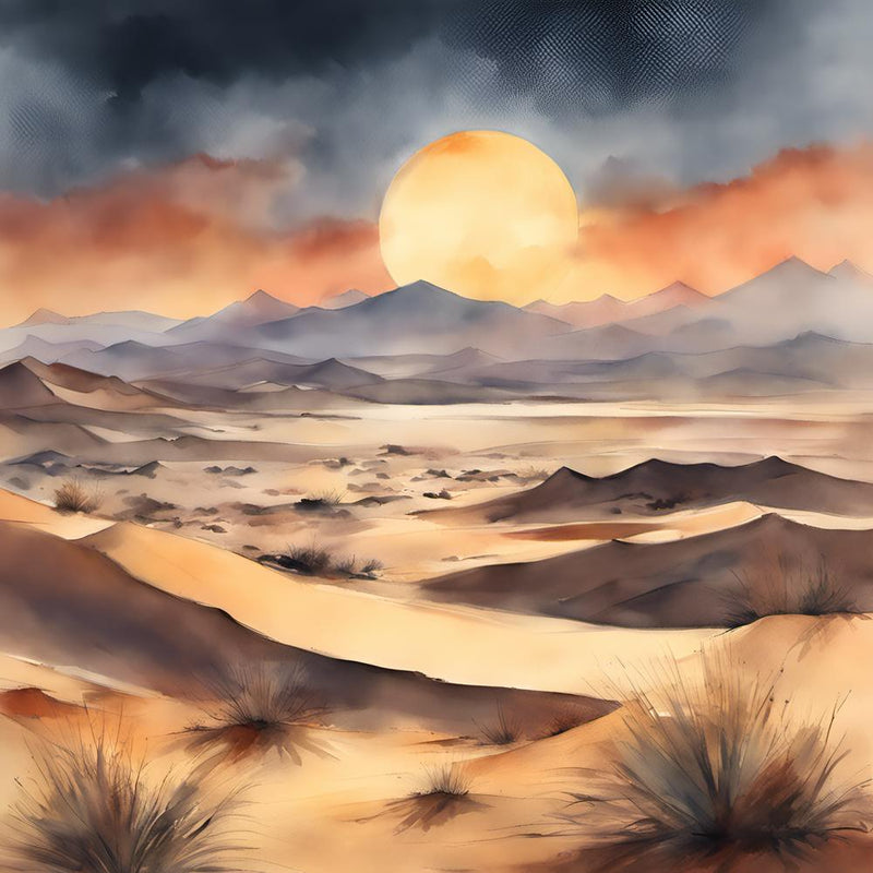 Desert Landscape Watercolor Painting