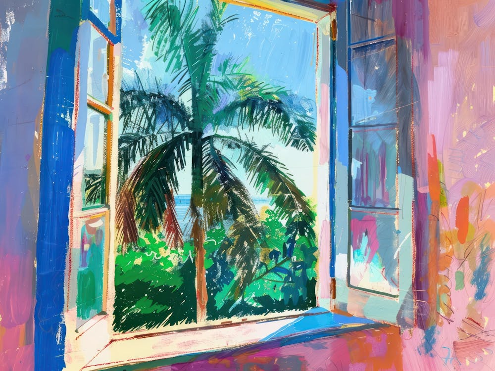 Key West From The Window View Painting 1