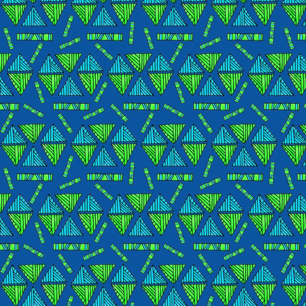 Tribal Triangles Shapes Turquoise Lime