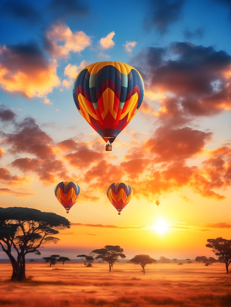 Montgolfières au-dessus de l'Afrique