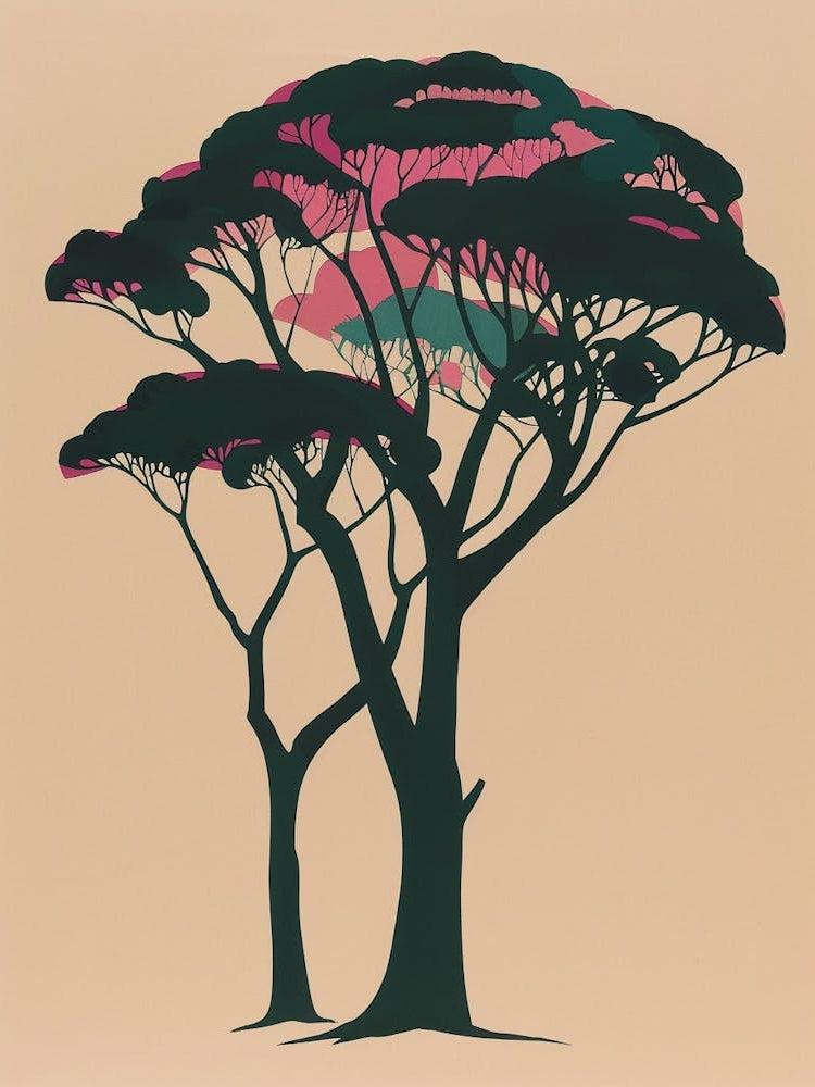 Ebony Tree Colourful Illustration 1