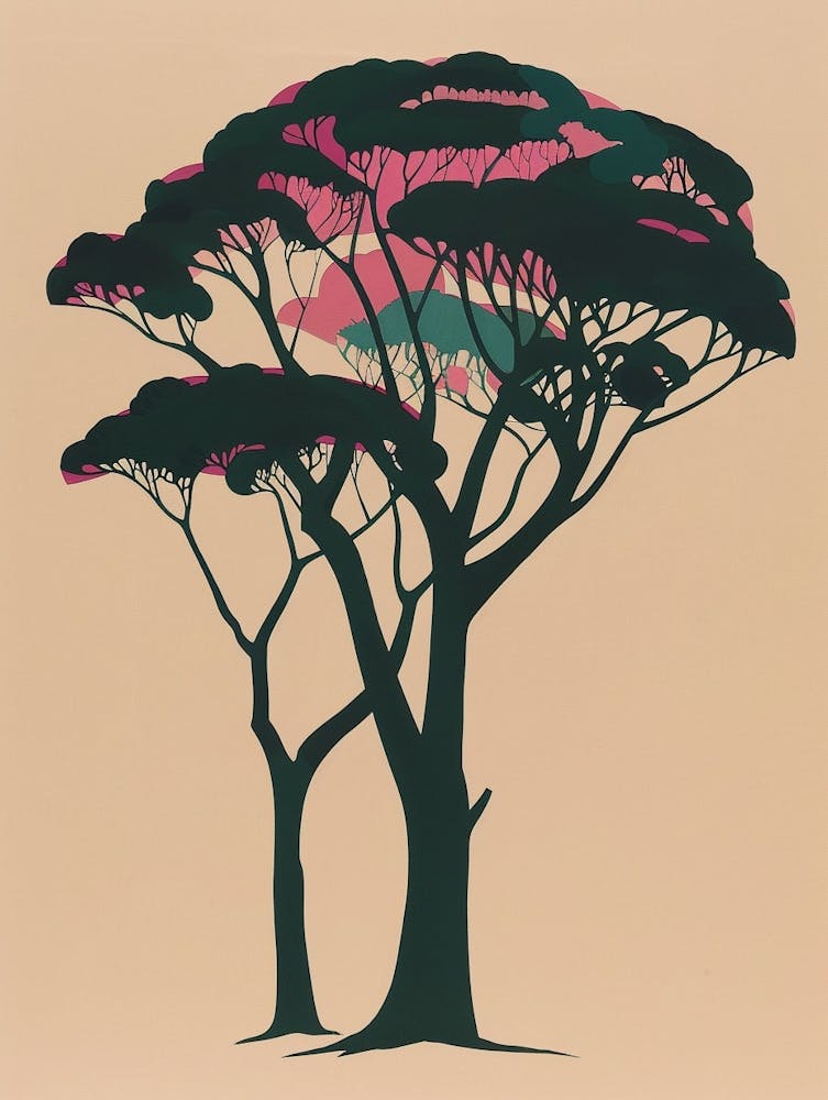 Ebony Tree Colourful Illustration 1