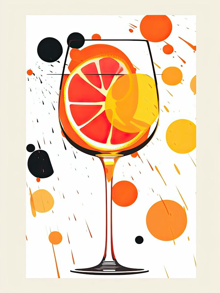 Watercolour Aperol Spritz Floral Infusion Cocktail 8
