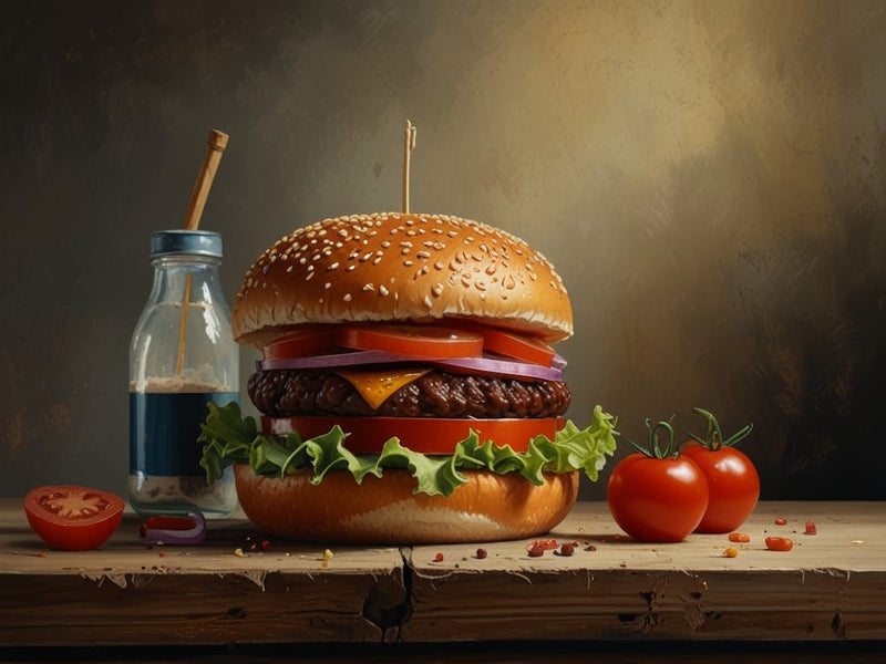 Hamburger With Tomato And Ketchup art