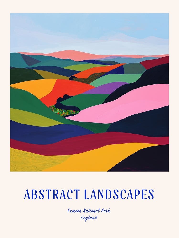 Colourful Abstract Exmoor National Park England 3 Poster Blue