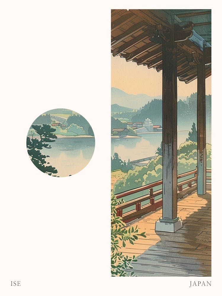 Ise Japan 4 Cut Out Travel Poster