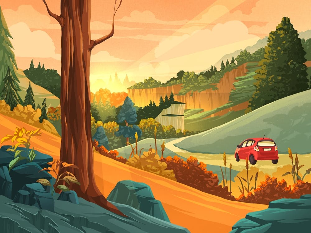 Car In The Forest