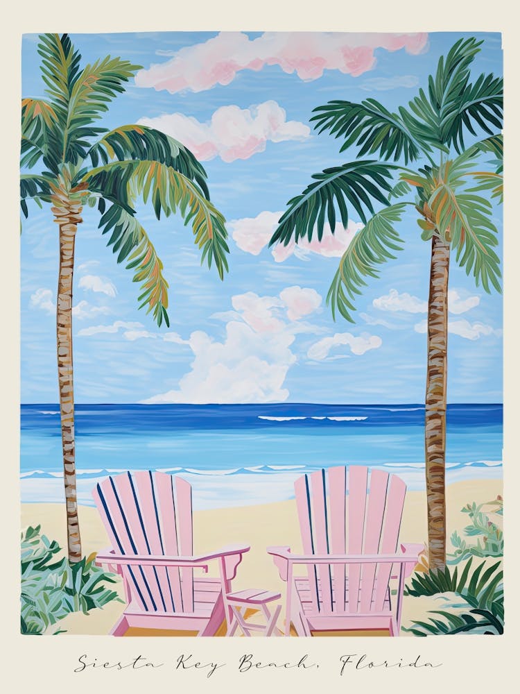 Poster im Matisse- und Rousseau-Stil von Siesta Key Beach, Florida 3