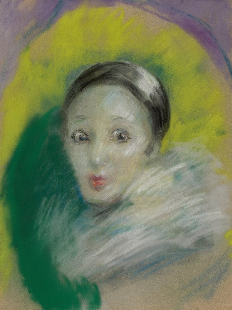 Moon Madness Alice Pike Barney (1928) | vintage art print | Whistler inspired | pastel art | Pierrot | theatre art | costume art | symbolist art