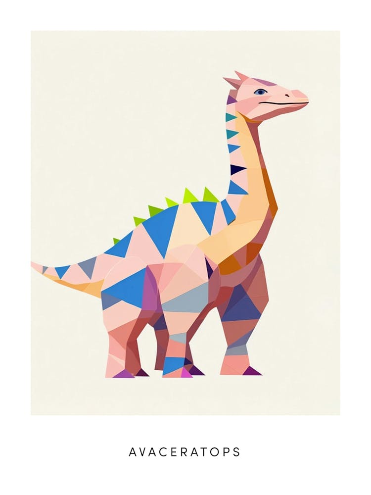 Nursery Dinosaur Art Avaceratops 2 Poster