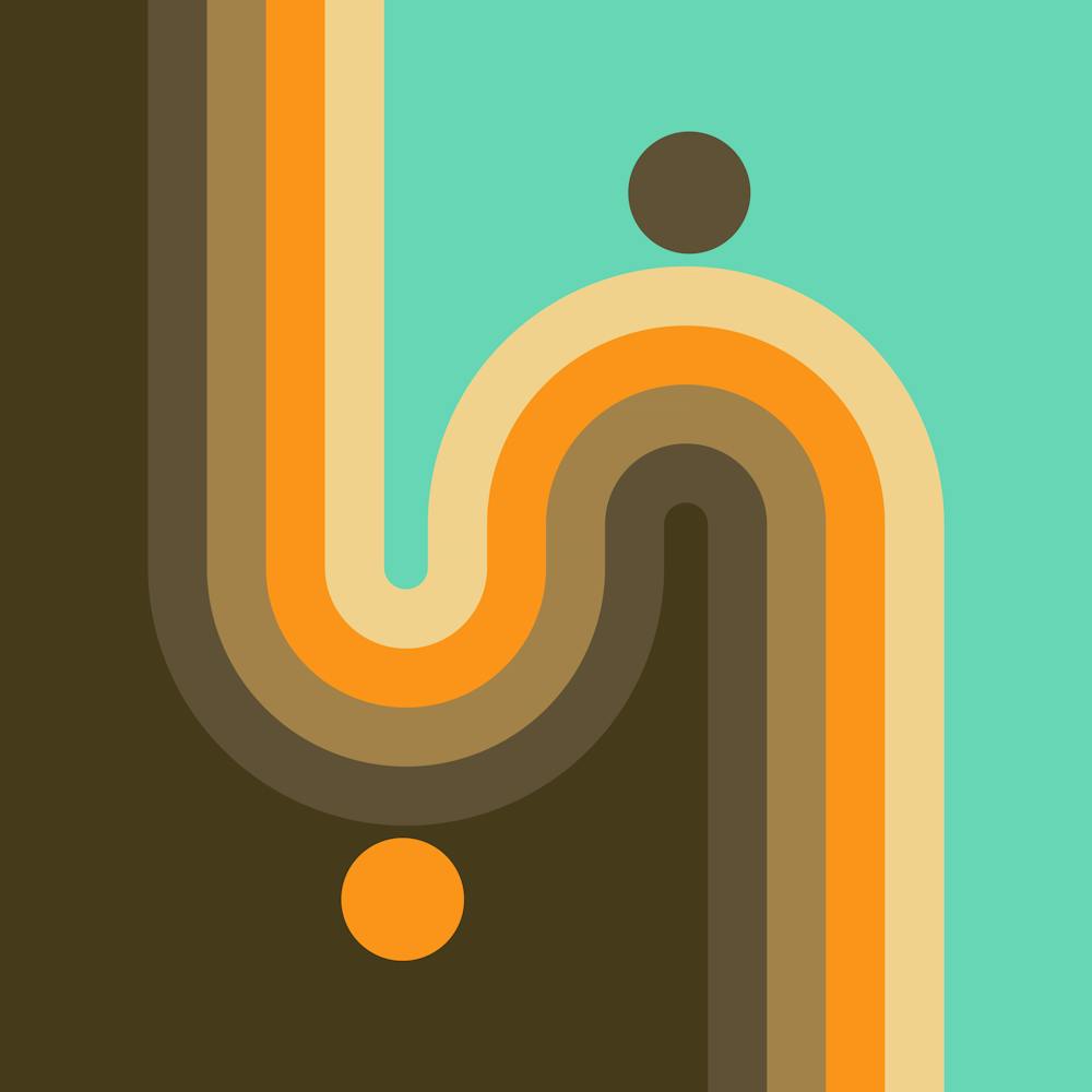 Midcentury Modern Geometric Arch Sun Abstract 5 In Vintage Vibes 02