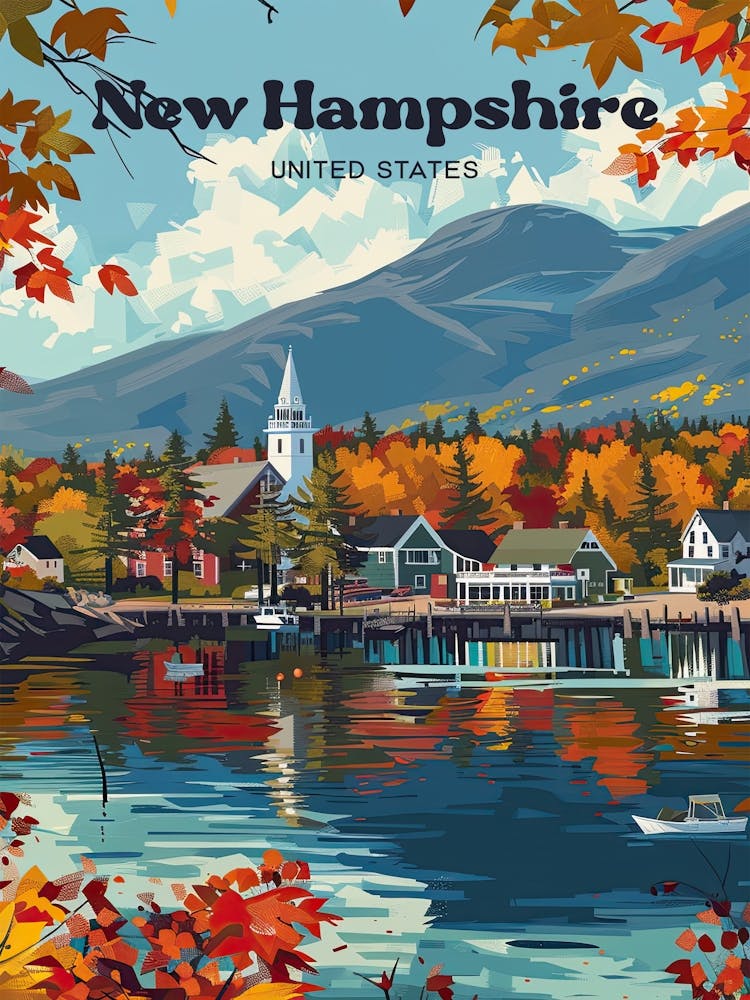 New Hampshire United States Art Illustration