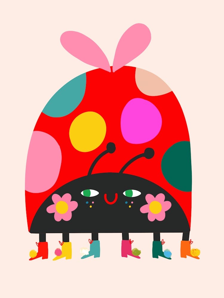 Kids Rainbow Lady Bug in Boots