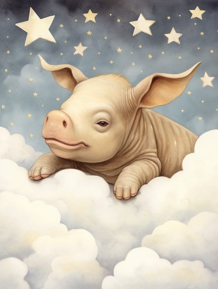 Schlafendes Baby-Nashorn