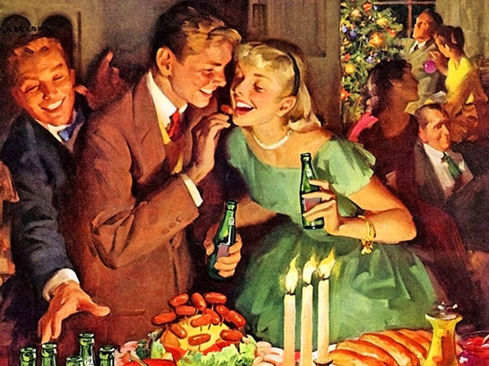 Couple At Christmas Party