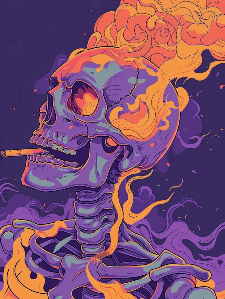 Skeleton Smoking A Cigarette 4