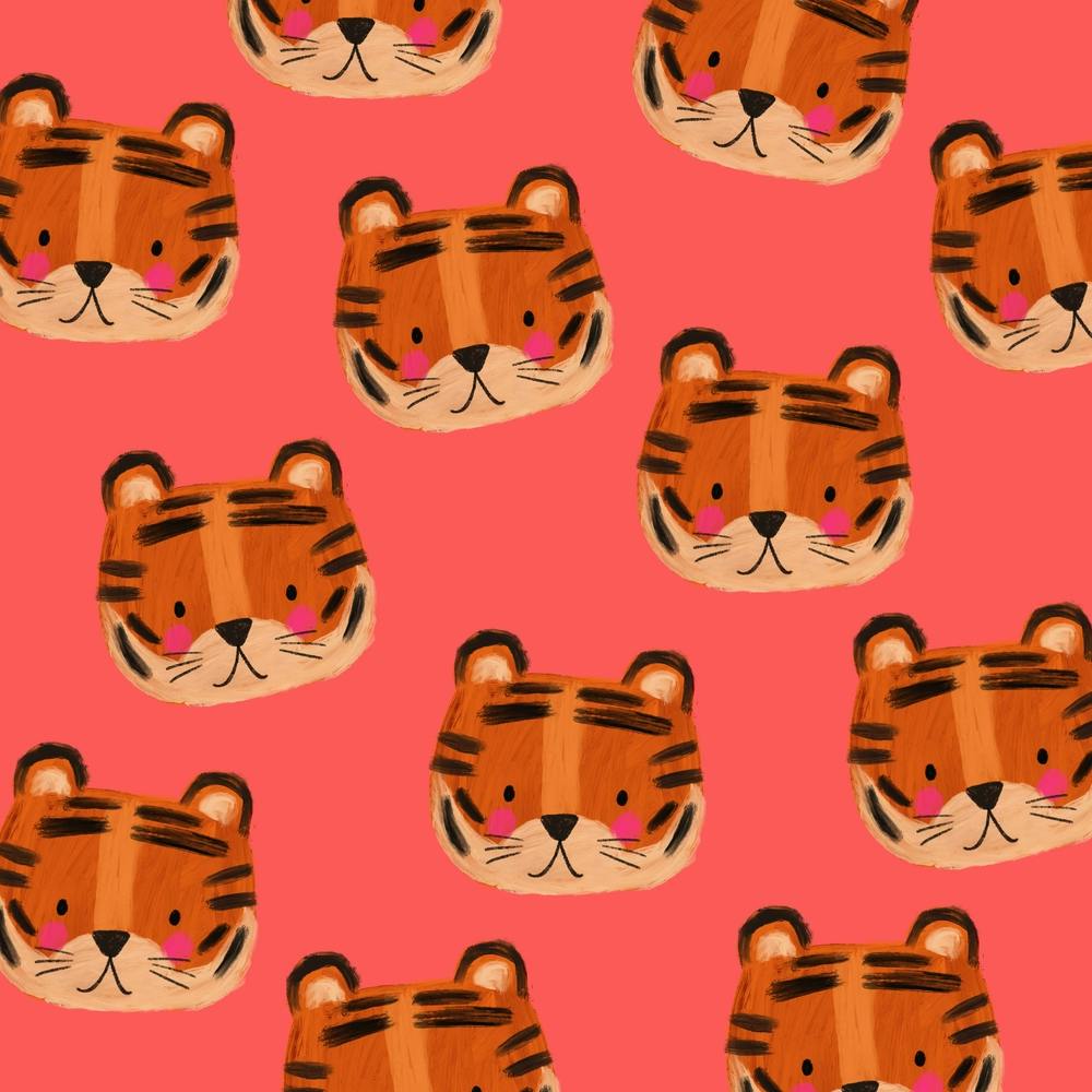 Tiger Pattern Pink Square