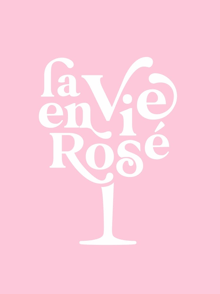 La Vie En Rosé Wine Glass Pastel Pink