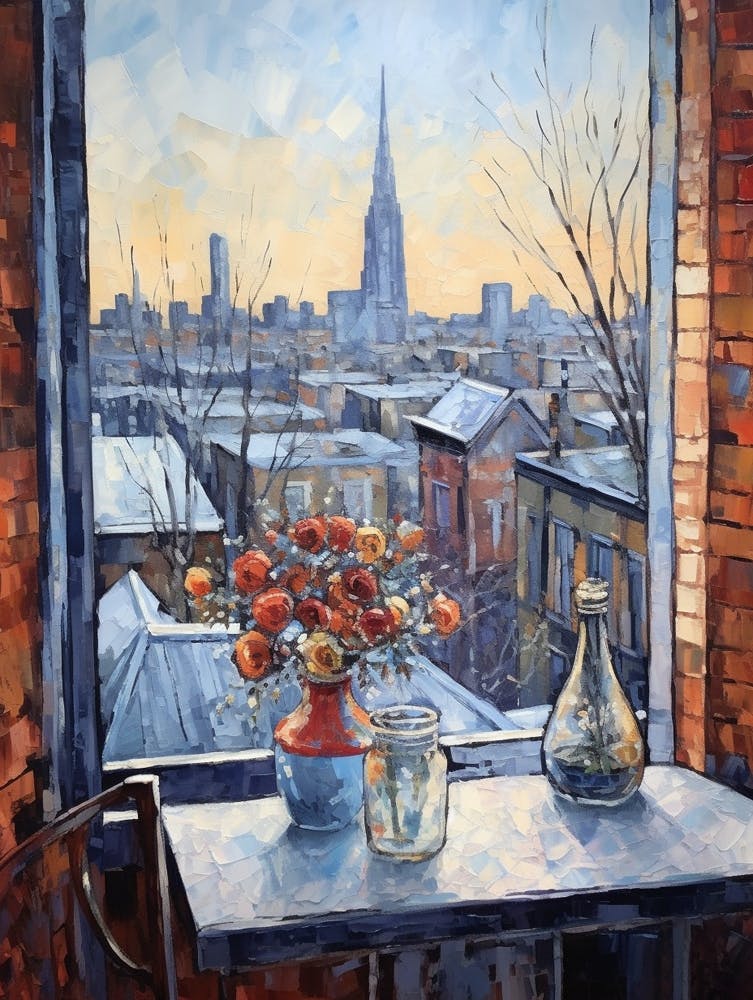 Winter Cityscape Chicago Usa 3