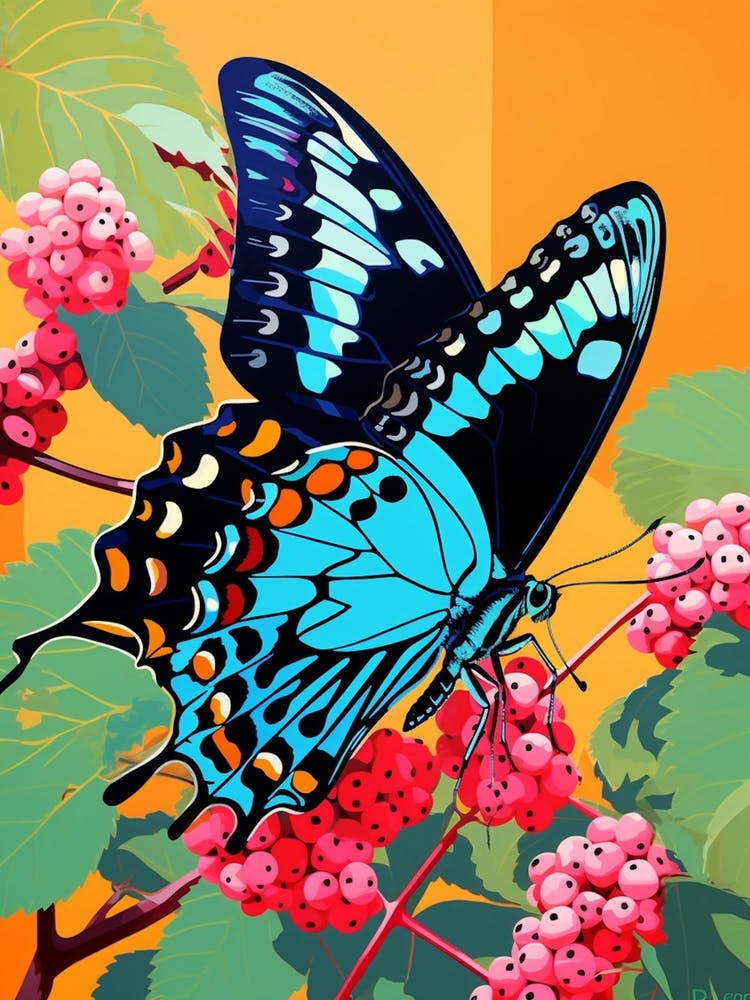 Pop Art Pipevine Swallowtail Butterfly 4