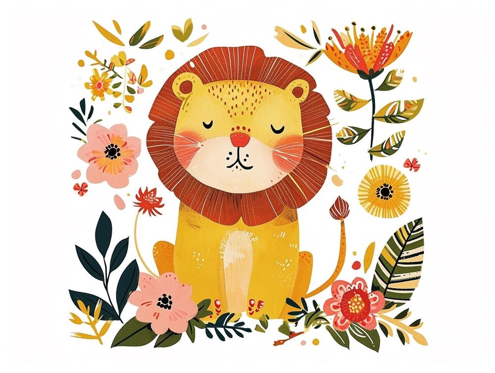 Little Floral Lion 1