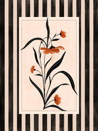 Red Flowers on a Striped Black Background