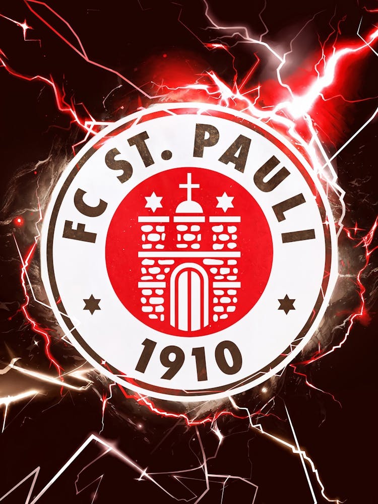 St. Pauli Logo Poster: FC St. Pauli is a cult football club with a rebellious spirit. The St. Pauli logo, featuring the famous skull emblem, is recognized worldwide. Playing at Millerntor-Stadion, the club is a symbol of freedom and football passion.