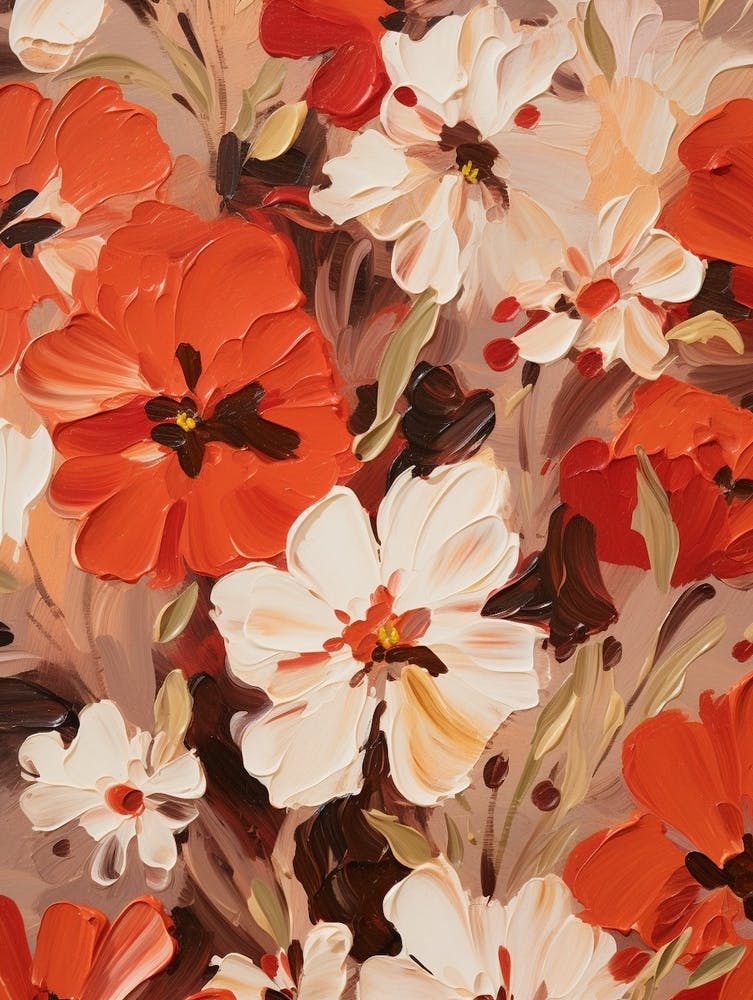 Red Flower Impressionist Painting 6