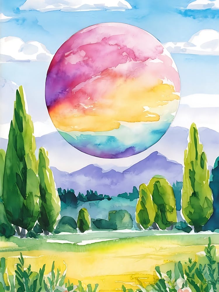 Watercolor Of A Rainbow
