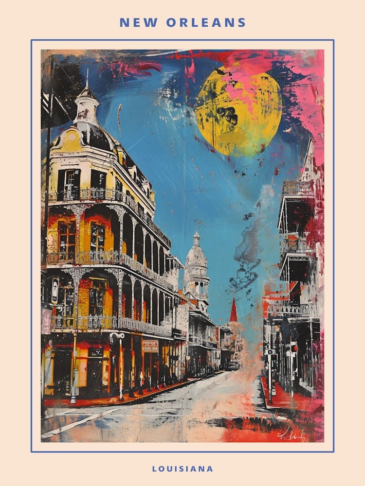 Retro New Orleans Painting Style Poster 2