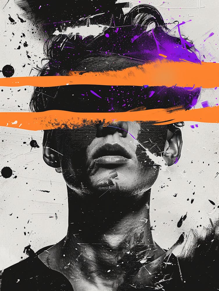 Faceless Male Orange and Purple 003