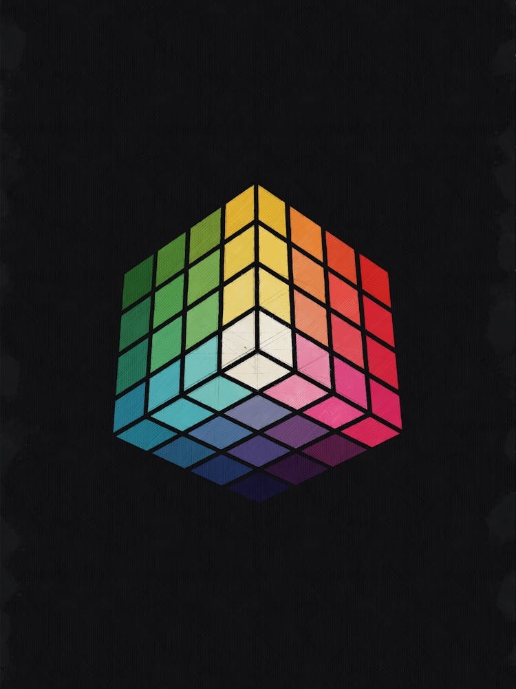 Retro Multicolor Cube