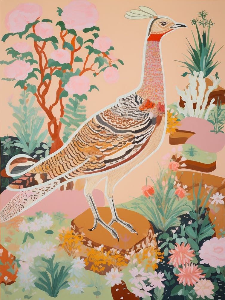Maximalist Bird Painting Roadrunner 1