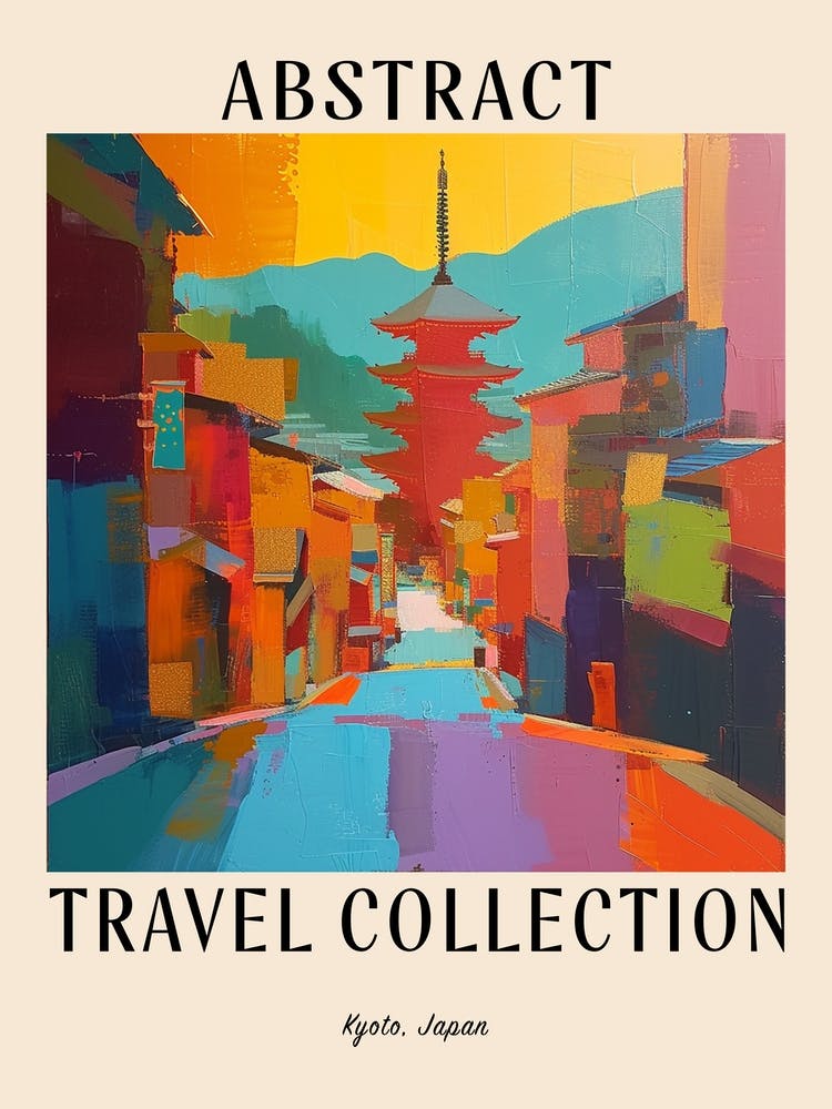 Abstract Travel Collection Poster Kyoto Japan 3