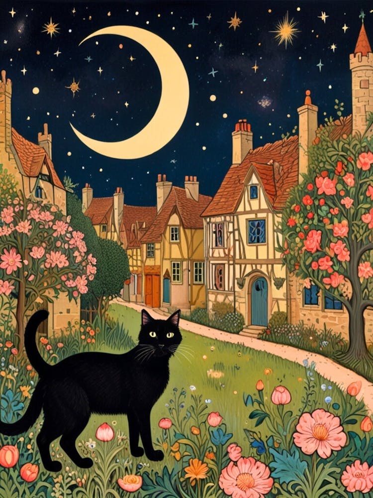 William Morris Black Cat At Night 1