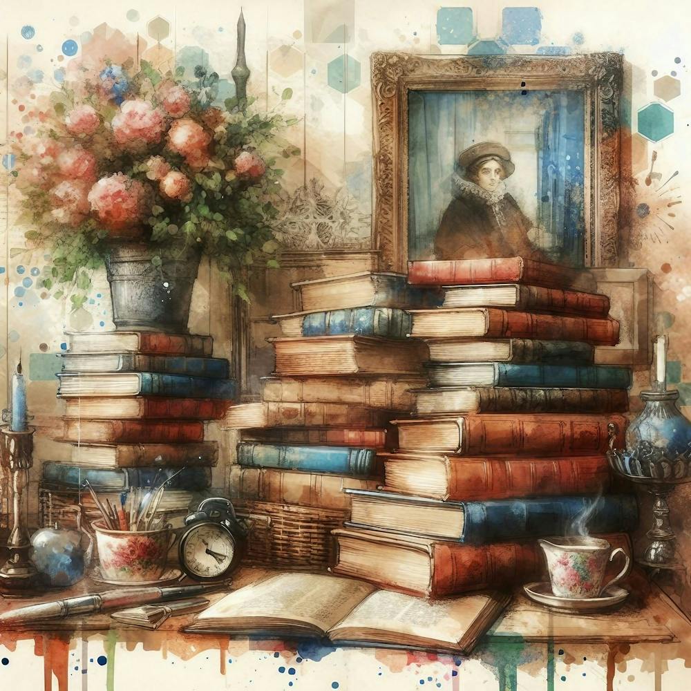 Books And Flowers 1