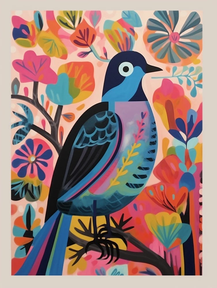 Colourful Scandi Bird Pigeon 2