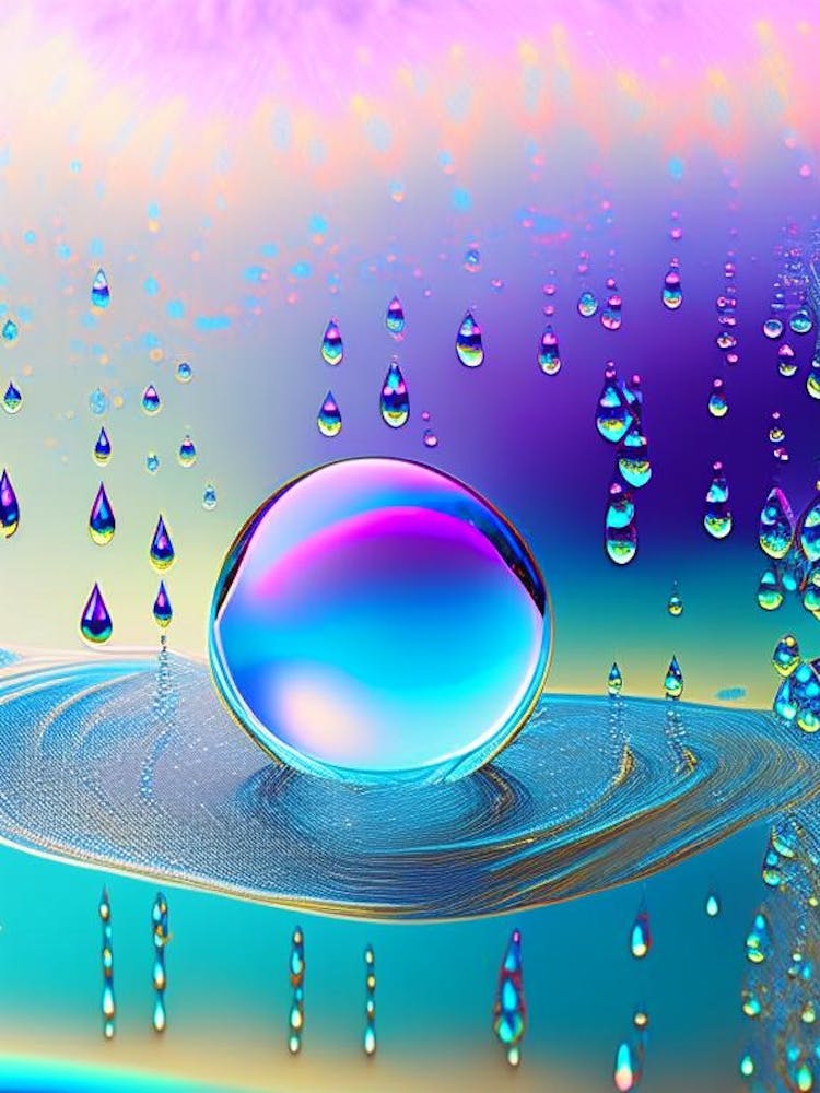 Water Droplets, Waterscape Holographic 1